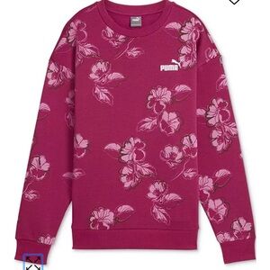 Puma Pink Floral Hoodie Sweatshirt